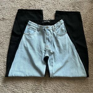 lioness horseshoe jean in blue split